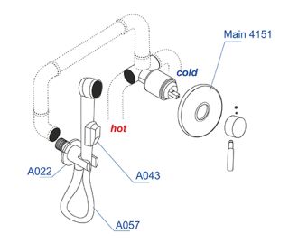 Гигиенический набор WasserKRAFT A04157 120 см